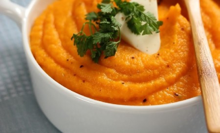 Purée de riz et potiron