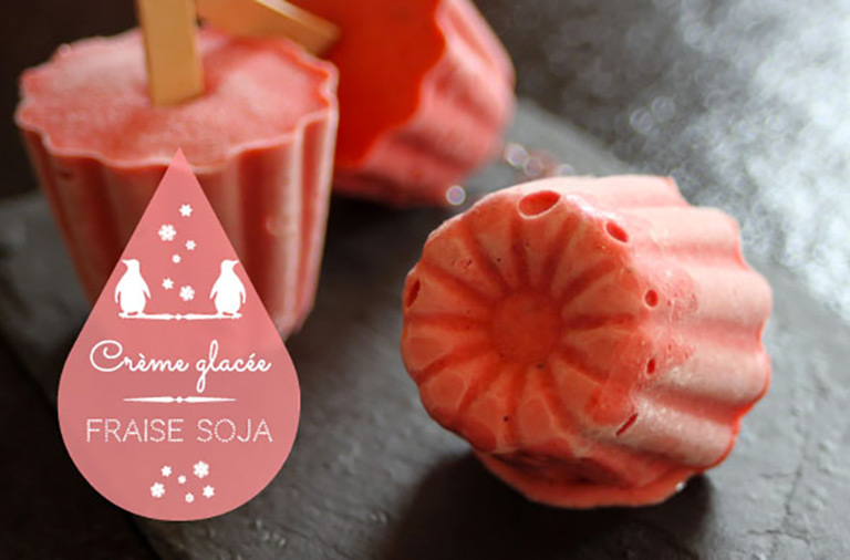 Réaliser une crème glacée fraise - soja